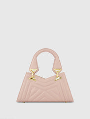 Pink Angular Quilted Napa Leather Handbag