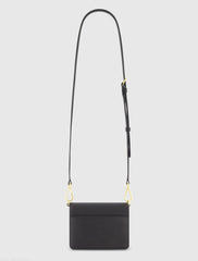 Black Mini Leather Tone On Tone Crossbody Bag