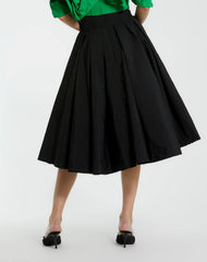 The Bubbly Black Faille High Waisted Midi Full Circle Skirt