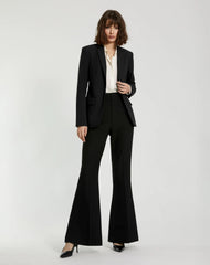 Black Classic Crepe Flared Trouser Pant - FINAL SALE