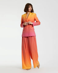 Multicolor Ombre Crepe Wide Leg Trouser Pant - FINAL SALE