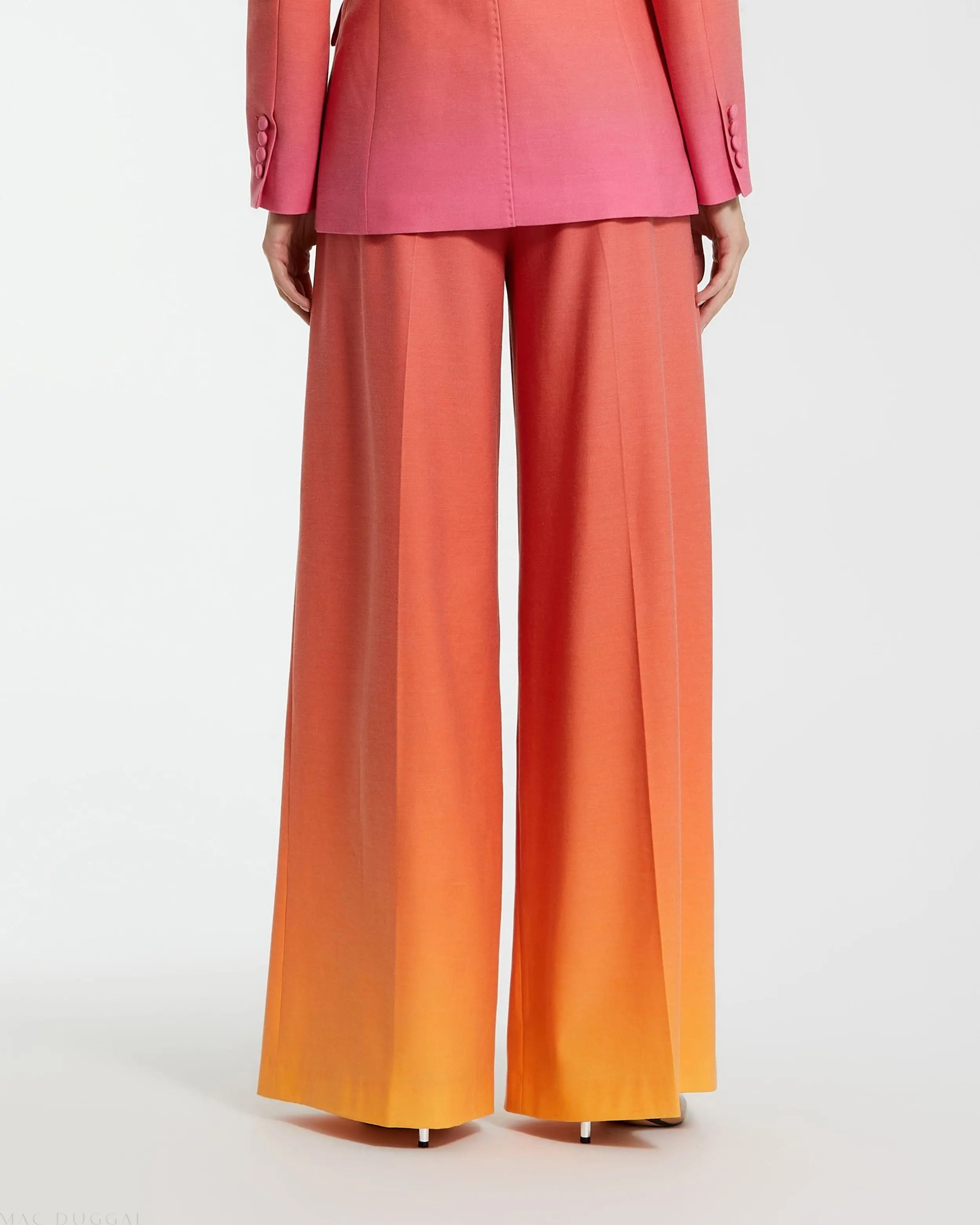 Multicolor Ombre Crepe Wide Leg Trouser Pant - FINAL SALE